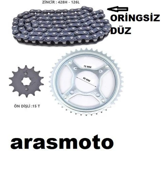 Honda Cbf 150 Oringsiz Zincir Dişli Seti Kaliteli 2007-17 Supermoto ürün görseli 1