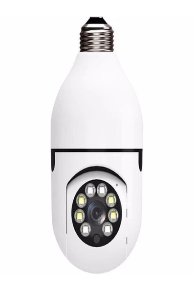 ULTRATEKNO Gece Görüşlü 360 Derece Led Işık 1080p Wifi Kamera Kablosuz Panoramik Balıkgözü Ampul Kamera ürün görseli 1