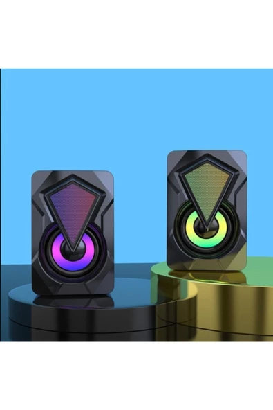 ULTRATEKNO Rgb Işıklı 1 1 Kablolu Bilgisayar Pc Notebook Hoparlör Gaming Speaker ürün görseli 1