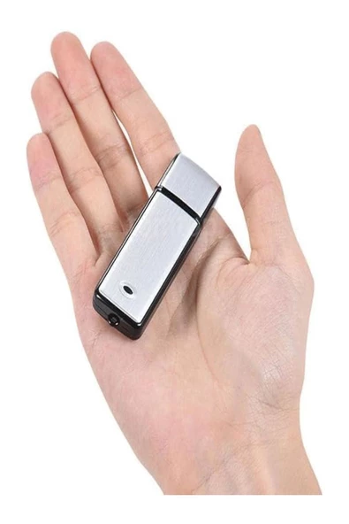 ULTRATEKNO Gümüş Renk Ses Kayıt Cihazı Kristal Mikrofonlu 32 Gb Usb Görünümlü Ev Işyeri Dinleme1 Cihazı ürün görseli 1