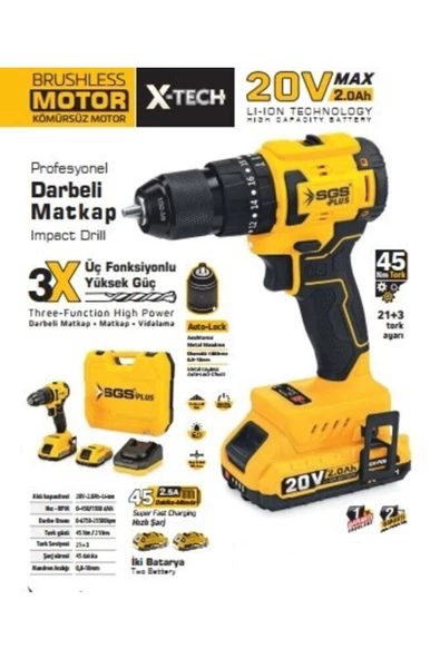SGS 20 V Profesyonel Darbeli Matkap Seti 5530 ürün görseli 1