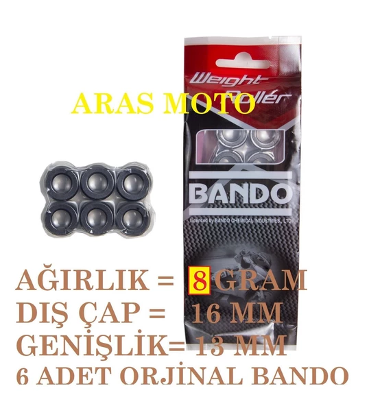 50 Cc - 80 Cc Scooter Baga Bando Orjinal Tahrik Seti Bwr-007 16*13(8 Gr)  Supermoto ürün görseli 1