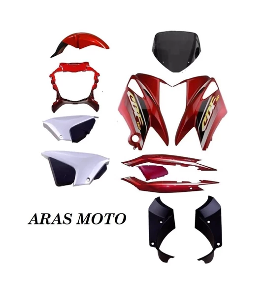 Honda Cbf 150 Kaporta Grenaj Seti Kırmızı Arka Çamurluk Hariç   Supermoto ürün görseli 1