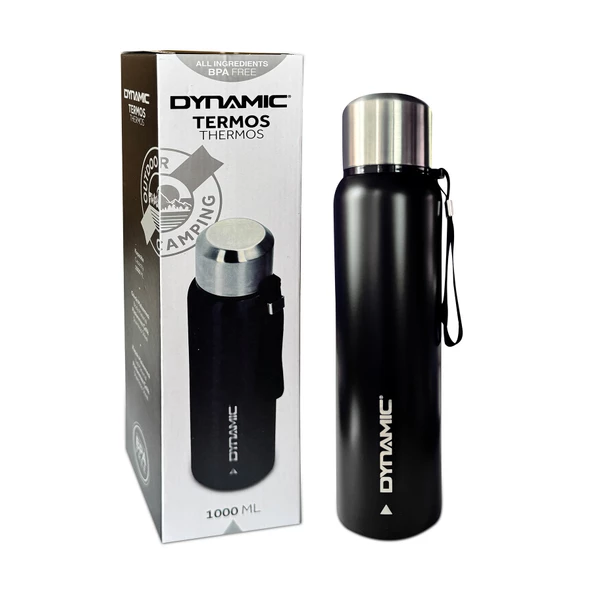 Dynamic Paslanmaz Çelik Termos 1 Lt Siyah - Resim 2