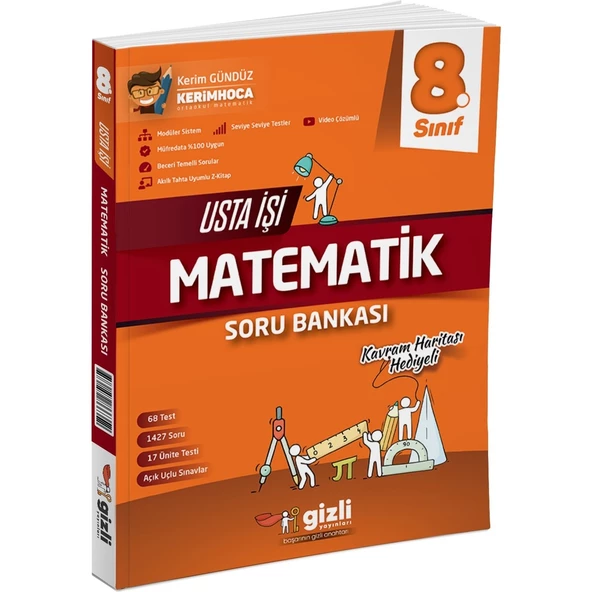 Gizli Yayınları 2025 8. Sınıf Matematik Usta Işi Soru Bankası + Kavram Haritası ürün görseli 1