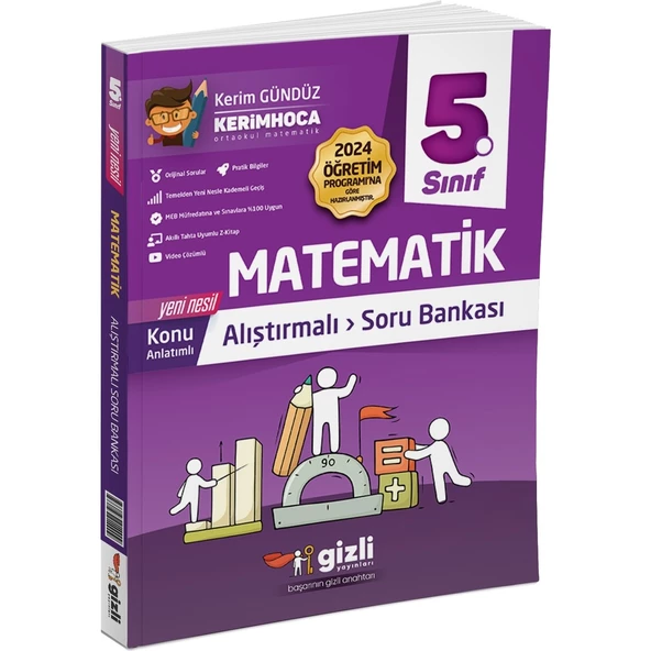 Gizli Yayınları 2025 5. Sınıf Matematik Alıştırmalı Soru Bankası ürün görseli 1