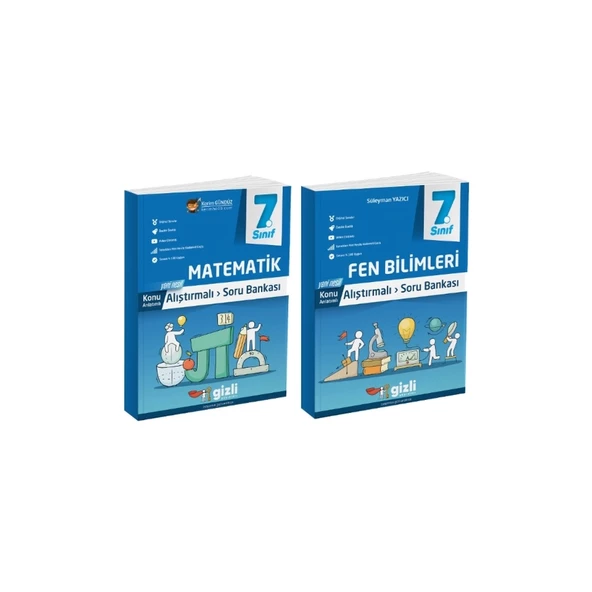 Gizli Yayınları 7. Sınıf Matematik - Fen Bilimleri Alıştırmalı Soru Bankası ürün görseli 1