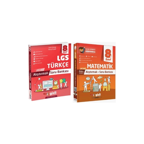 Gizli Yayınları 8. Sınıf LGS Türkçe Alıştırmalı Soru Bankası - Matematik Alıştırmalı Soru Bankası ürün görseli 1