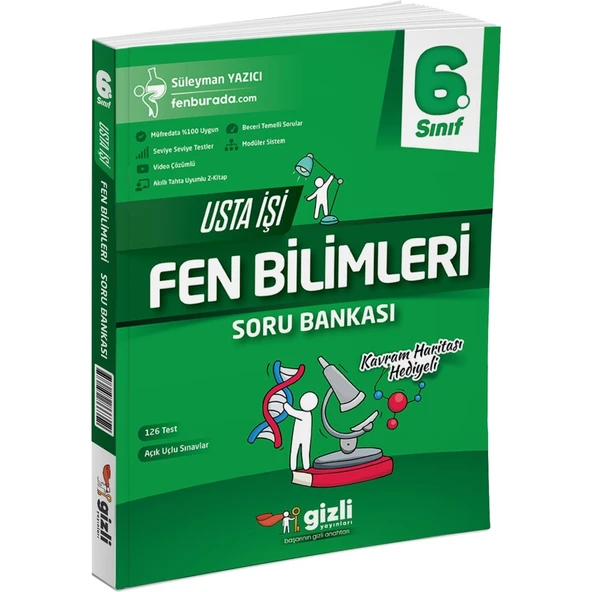 Gizli Yayınları 2025 6. Sınıf Fen Bilimleri Usta Işi Soru Bankası + Kavram Haritası ürün görseli 1