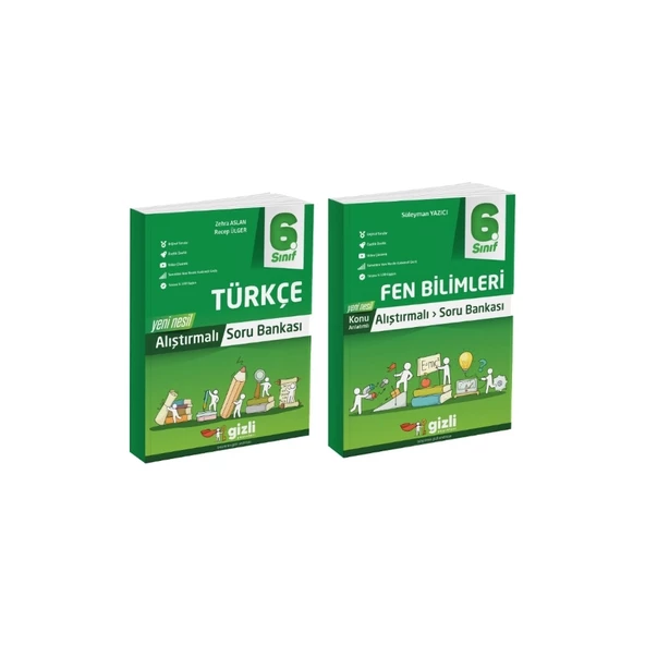 Gizli Yayınları 6. Sınıf Türkçe Alıştırmalı Soru Bankası - Fen Bilimleri Alıştırmalı Soru Bankası ürün görseli 1