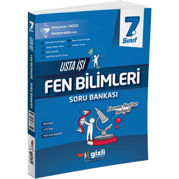 Gizli Yayınları 2025 7. Sınıf Fen Bilimleri Usta Işi Soru Bankası + Kavram Haritası ürün görseli 1