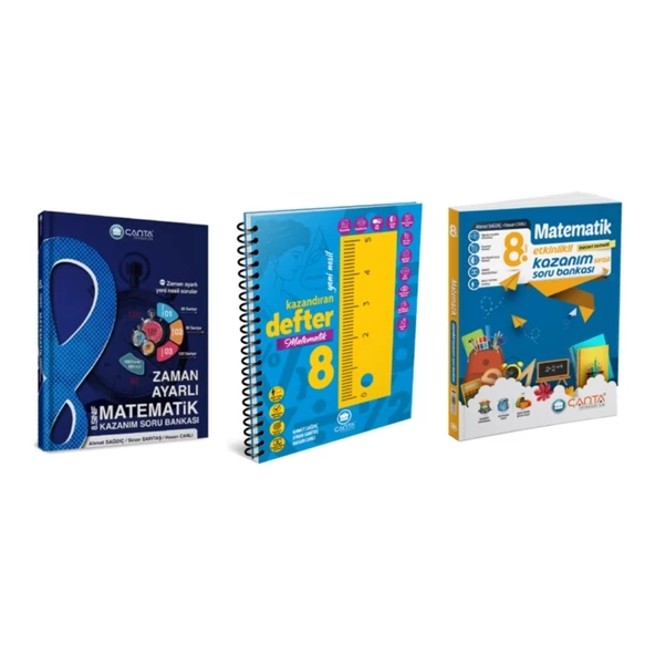 Çanta Yayınları 8. Sınıf Matematik Kazandıran Defter - Etkinlik Kazanım Soru Bankası ve Zaman Ayarlı Kazanım Soru Bankası 3 Kitap ürün görseli 1