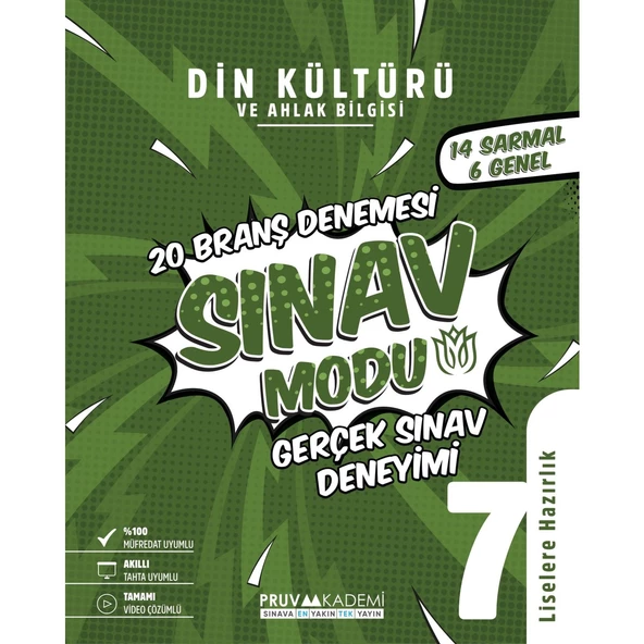 Pruva Akademi 7. Sınıf Din Kültürü Sınav Modu Deneme Sınavı 2023 ürün görseli 1