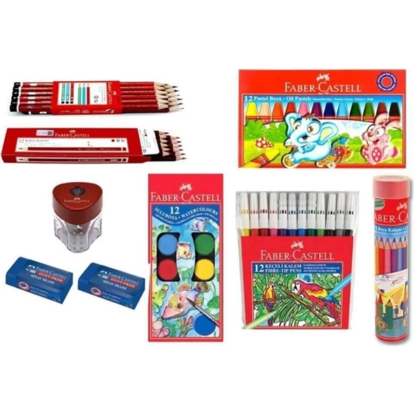 Faber Castell Anaokul Okula Dönüş Boyama Kırtasiye Seti ürün görseli 1