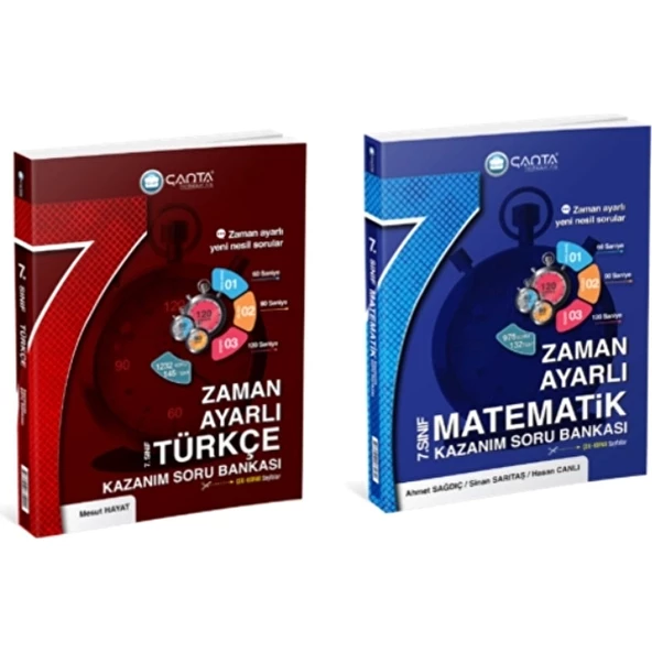 Çanta Yayınları 7. Sınıf Türkçe ve Matematik Zaman Ayarlı Kazanım Soru Bankası 2 Kitap ürün görseli 1