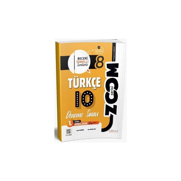 Günay Yayınları Günay 8. Sınıf Türkçe 1. Dönem 10'lu Zoom Serisi Deneme Sınavı ürün görseli 1