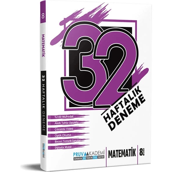 Pruva Akademi 8. Sınıf 32 Haftalık Matematik Deneme ürün görseli 1