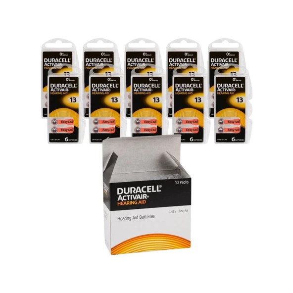 Duracell Işitme Cihazı Pili Duracell 10'lu Paket 13 Numara 60 Adet ürün görseli 1