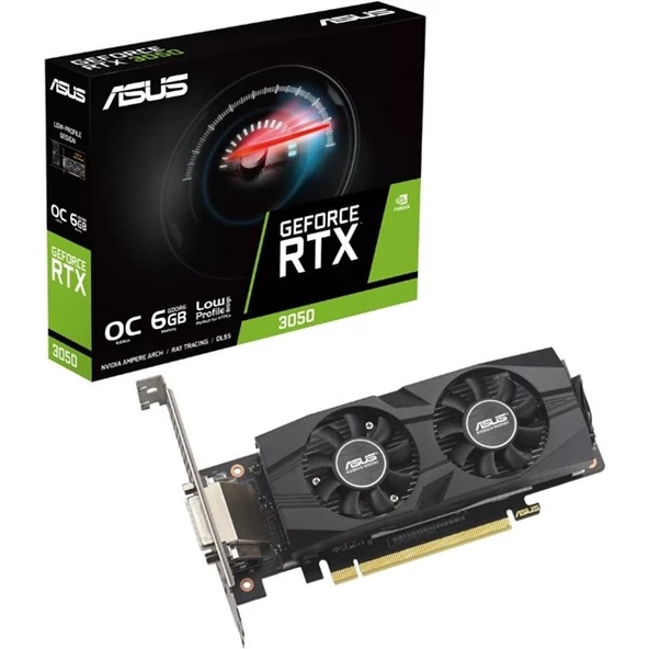 ASUS  RTX3050 6GB RTX3050-O6G-LP-BRK GDRR6 96BİT  OC HDMI EKRAN KARTI ürün görseli 1