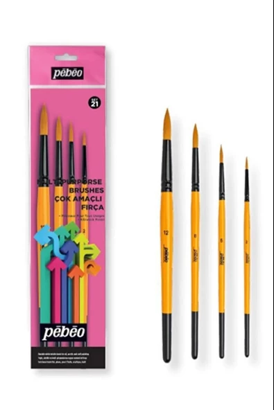 Pebeo Fırça Seti Yuvarlak No:2,5,8,12 4 Lü SET-21 ürün görseli 1