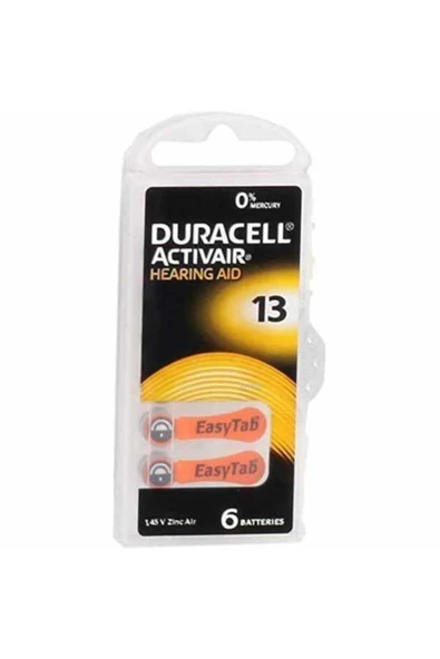 Duracell 13 Numara 6'lı Işitme Cihazı Pili ürün görseli 1