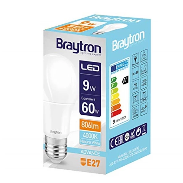 BRAYTRON 9W LED AMPUL E-27 6500K BEYAZ - Resim 2