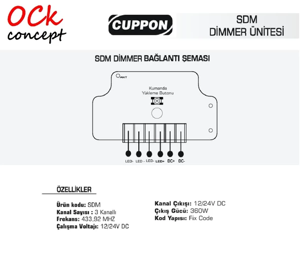 Cuppon SDMW-30 Wifi Led Dimmer - Resim 2