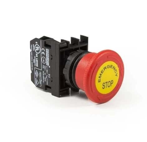 EMAS Acil Stop Mantar Buton 40mm Kırmızı 1nk Etiketli Emergency ürün görseli 1