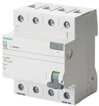 SİEMENS 4x40A 30mA AC Tip Üç Faz Trifaze Kaçak Akım Koruma Rolesi 70mm (Yeni Tip) ürün görseli 1