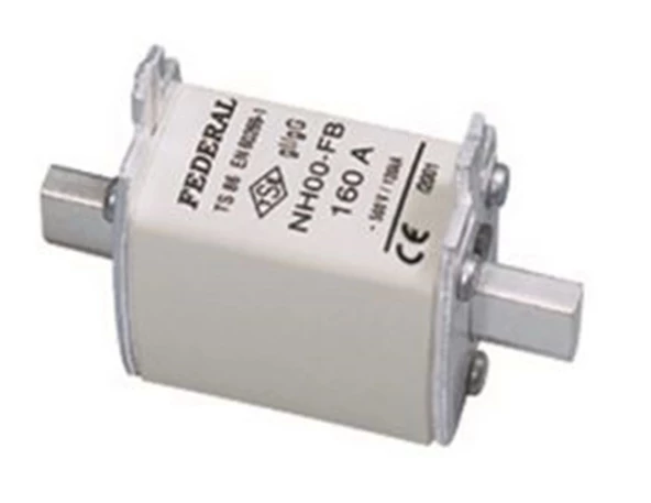 FEDERAL 160A NH Bıçaklı Sigorta NH00-FB 120kA gG 500Vac CuZn/Ag STEATIT ürün görseli 1