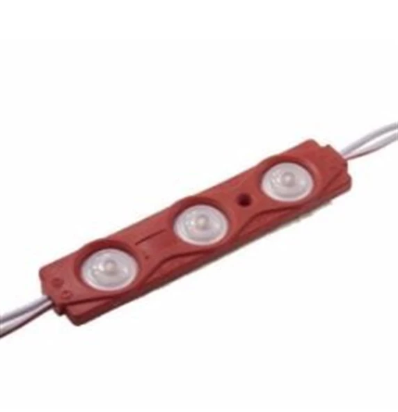 12v 3lü Modül Led KIRMIZI Mercekli Led Dış Ortam IP67 (12 volt 2 watt 80lm) ürün görseli 1