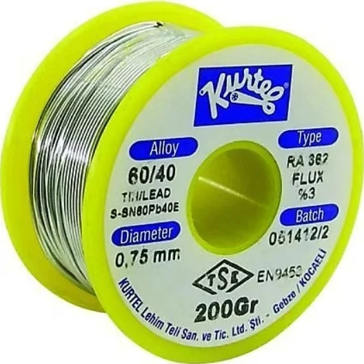 KURTEL 200 gr Makara 60/40 0.75 mm Lehim Teli (Pastalı) ürün görseli 1