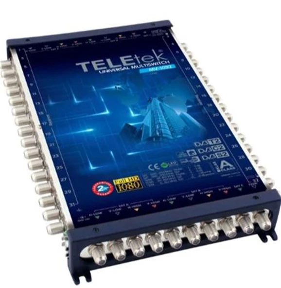 TELETEK 32 Çıkışlı Üniversal Multi Switch Hybrid Uydu Santrali Sonlu & Kaskatlı Kullanılabilir ürün görseli 1