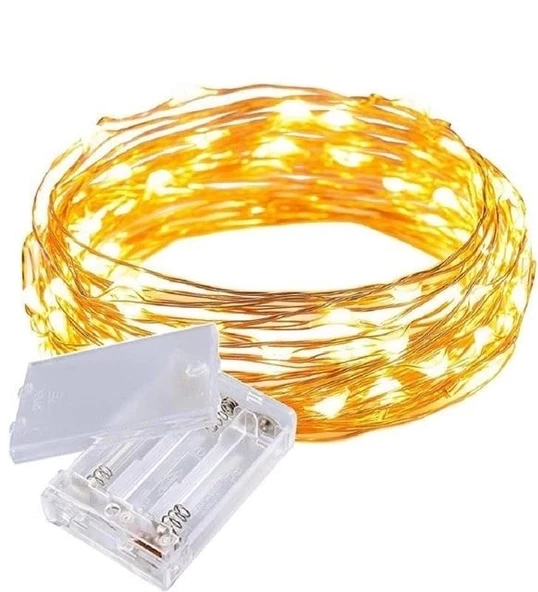Peri Led SARI Işık 3500k 10mt Pilli Süsleme Ledi (10 Metrelik GÜNIŞIĞI Piller Hariç) ürün görseli 1