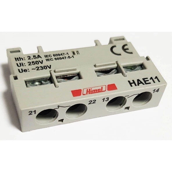 HİMEL Yardımcı Kontak 1A+1K Motor Koruma Şalteri İçin Üstten Takılabilen 1 Açık + 1 Kapalı Kontak ürün görseli 1