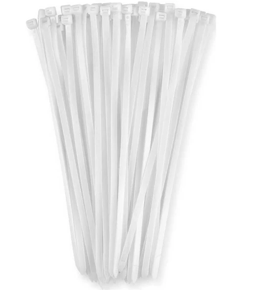 PEMSAN Klips Kablo Bağı 3.6x300 BEYAZ (100lü Paket) Kablo Cırdı ürün görseli 1