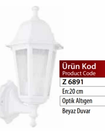 ZERPA ALTIGEN DUVAR APLİK BEYAZ - Resim 4