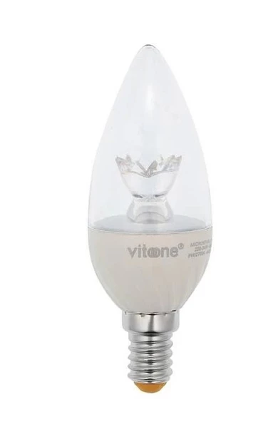 VİTO 6W LED AMPUL BEYAZ E-14 6400K DİMLİ ŞEFFAF ürün görseli 1