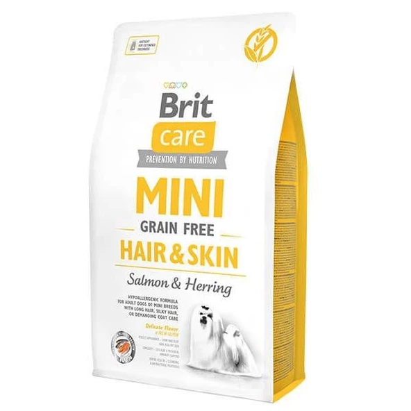 Brit Care Mini Hair&Skin Somonlu ve Ringa Balıklı Tahılsız Köpek Maması 7kg ürün görseli 1