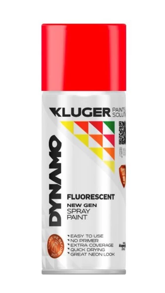 Dynamo Sprey Boya 400ml  FloresanKırmızı ürün görseli 1