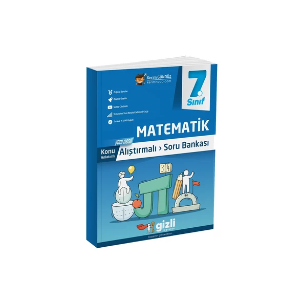 Gizli Yayınları Matematik 7.Sınıf  Konu Anlatımlı Soru Bankası ürün görseli 1