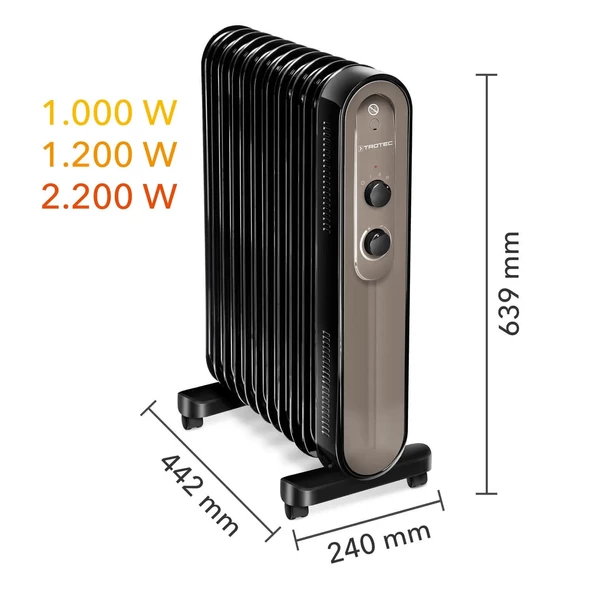 Trotec TRH 24 E Yağlı Radyatör 2200 W 11 Dilim ürün görseli 1