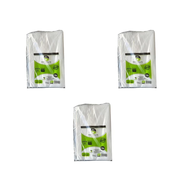 Doğanpack Şeffaf Naylon 5 lik 30x52 Cm. Bakkaliye Poşeti Torbası - 3 Kg. - Ort. 265 Adet - 3 Paket ürün görseli 1