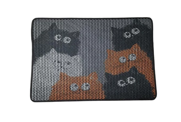 Nanbell Büyük Elekli Çift Katlı Kedi Kumu Paspası 75X59 cm Desenli No:1 ürün görseli 1