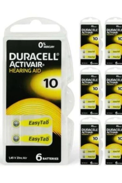 Duracell Activair 10 Numara Işitme Cihazı Pili 60'lı ürün görseli 1