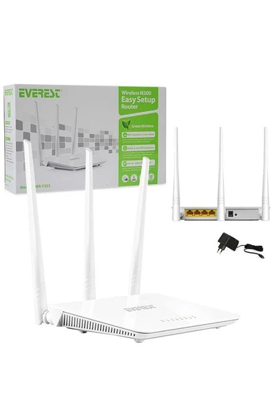 Everest Ewr-f303 2.4 Ghz 300 Mbps 4 Port Kablosuz Router ürün görseli 1