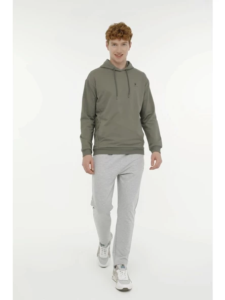 Lumberjack A10181320308010 4W Mb Sn73 Hoodıe 4Pr Hakı Erkek Kapsonlu Sweatshırt ürün görseli 1