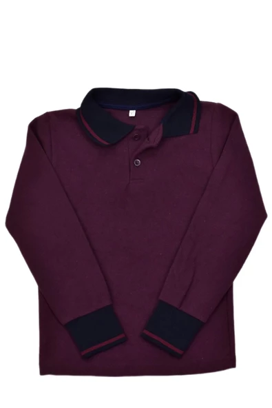 Kolej Polo Yaka Selanik Sweat Mürdüm BGL-ST03896 ürün görseli 1