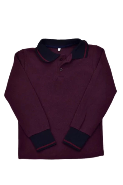 Kolej Polo Yaka Selanik Sweat Mürdüm BGL-ST03897 ürün görseli 1