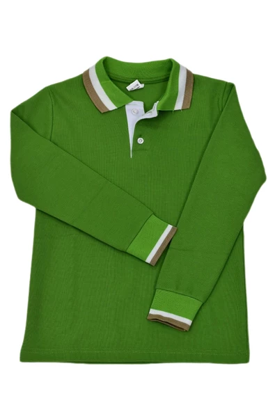 Kolej Polo Yaka Selanik Sweatshirt Yeşil İMM BGL-IMS-O ürün görseli 1
